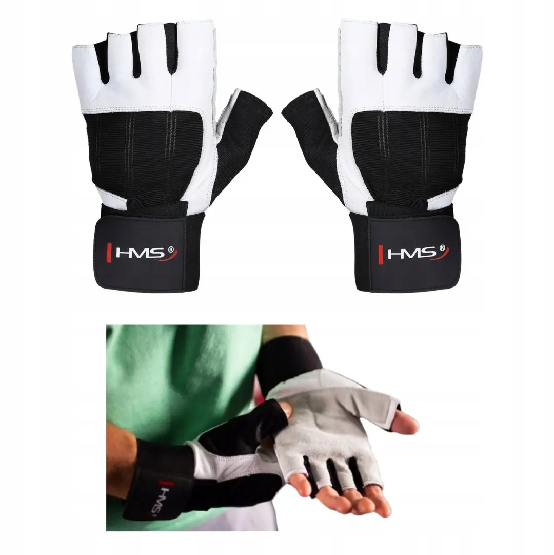 HMS RST04 Trainingshandschoenen Wit/Zwart Maat S