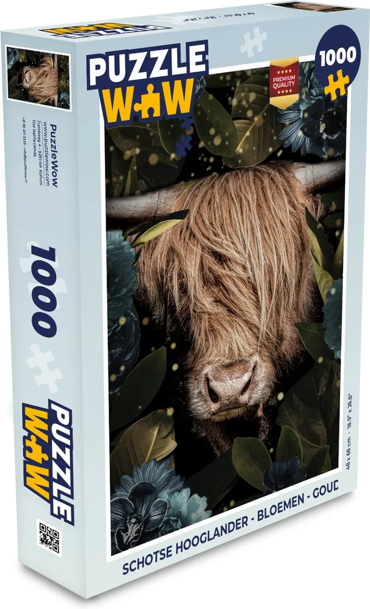 PuzzleWow Schotse Hooglander Legpuzzel 1000 Stuks