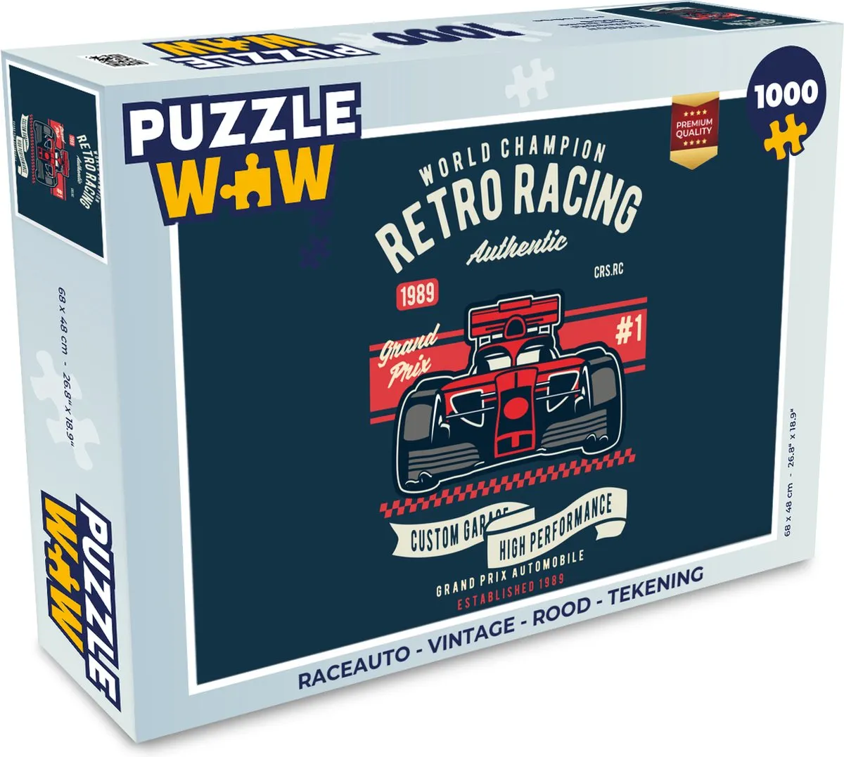 PuzzleWow Raceauto Vintage Legpuzzel 1000 Stuks