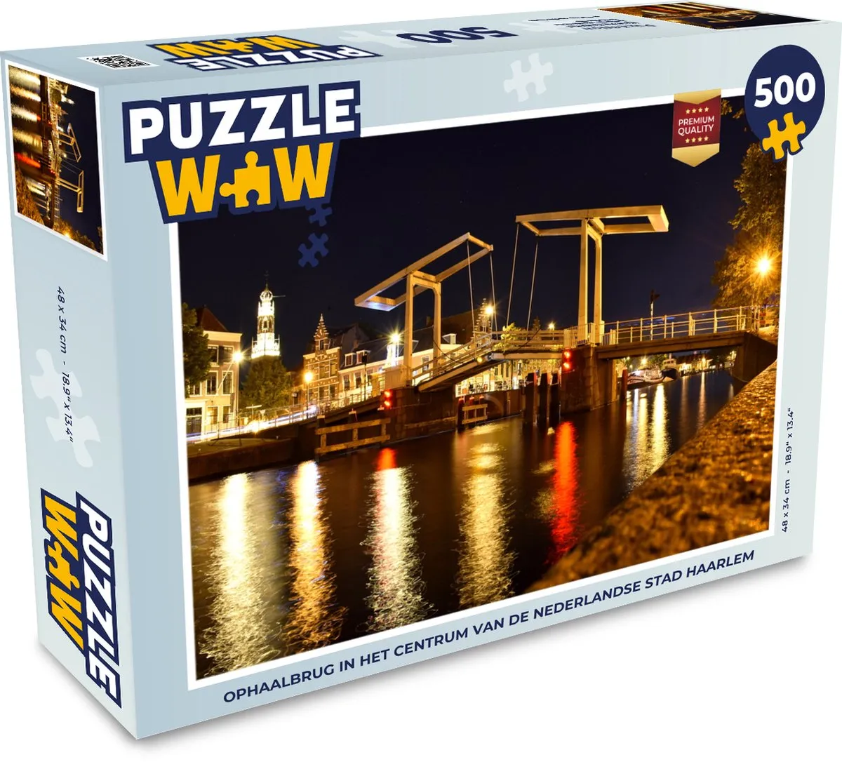 PuzzleWow Haarlem Brug Water Legpuzzel 500 Stuks - Multicolor