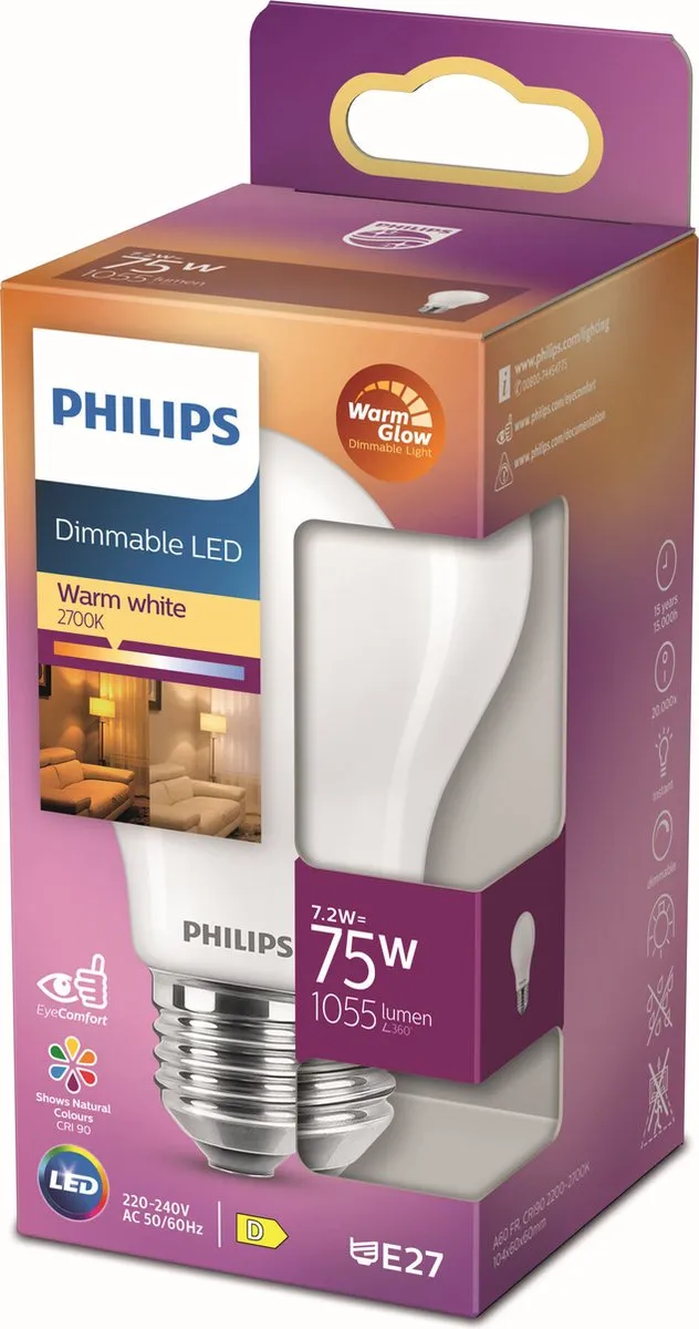 Philips LED Lamp Mat 7.5W E27