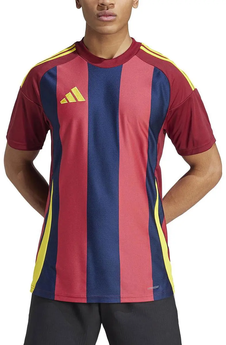 Adidas Striped 24 Shirt Heren - XXL - Bordeaux/Navy/Geel