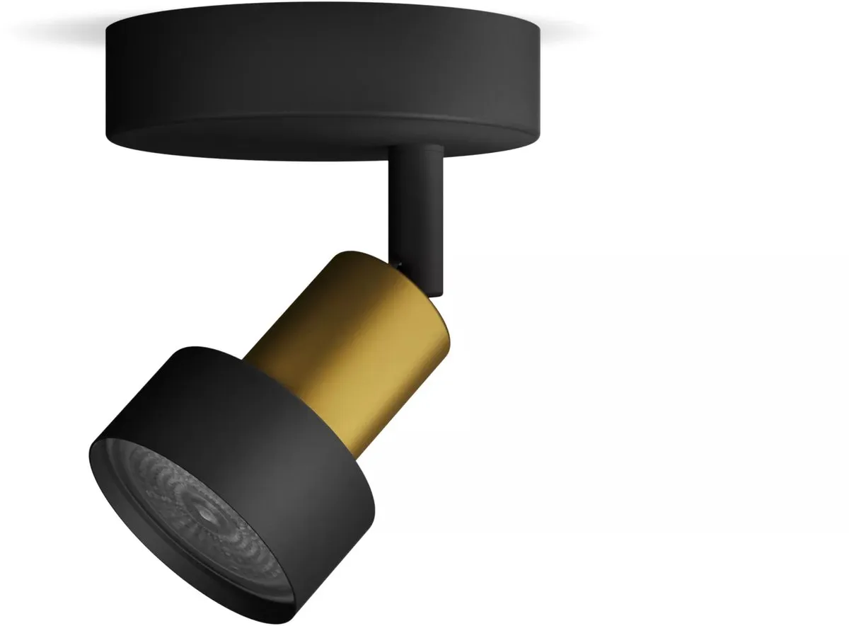 Philips Conduit Spot Wandspot GU10 LED - Zwart/Goud