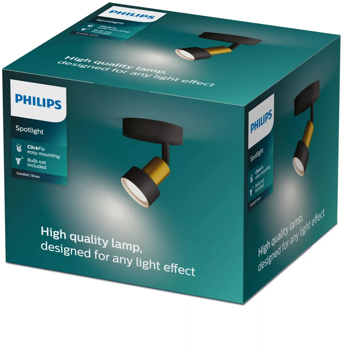 Philips Conduit Spot Wandspot GU10 LED - Zwart/Goud