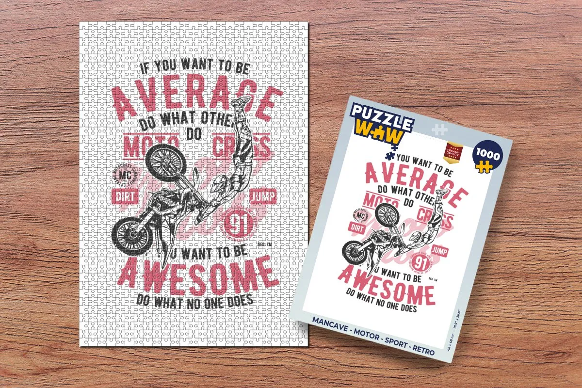 PuzzleWow Mancave Motor Sport Retro Legpuzzel 1000 Stuks - Multicolor