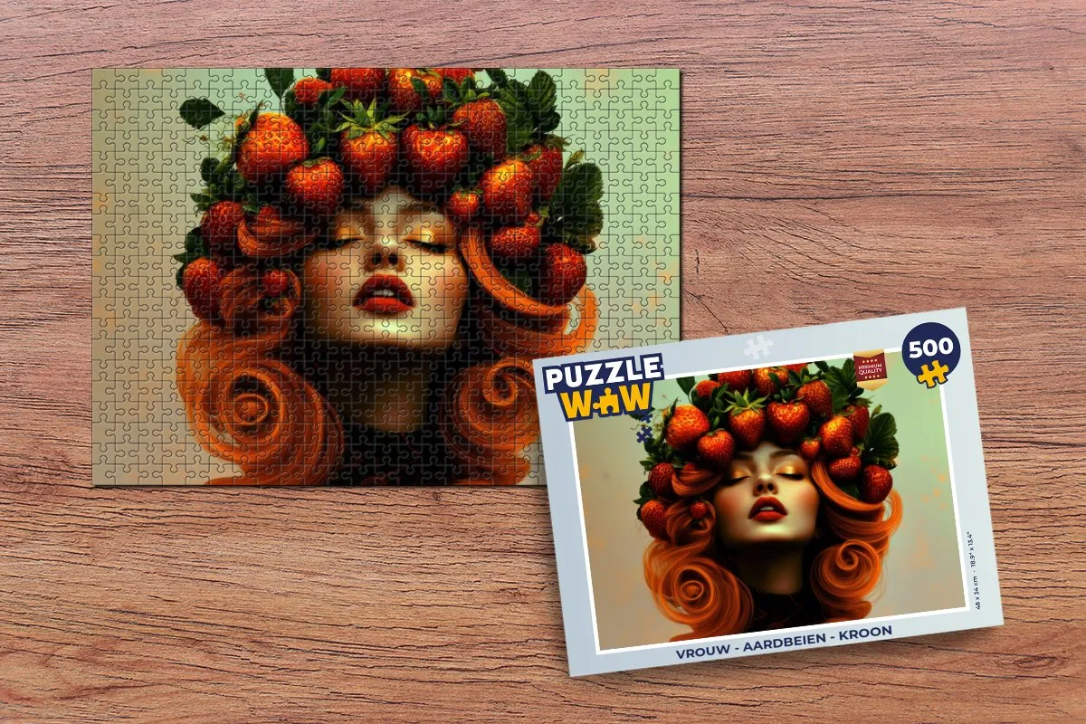 PuzzleWow Vrouw Aardbeien Kroon Legpuzzel 500 Stuks - MPN 8721169400907