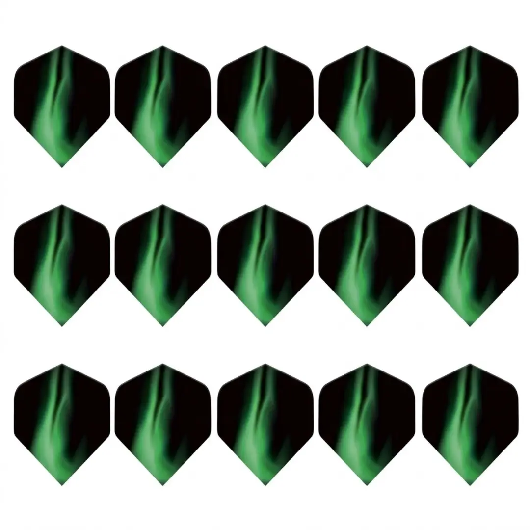 Groen zwart dart flights set unisex met patroon 15 stuks standaard vorm dart fli