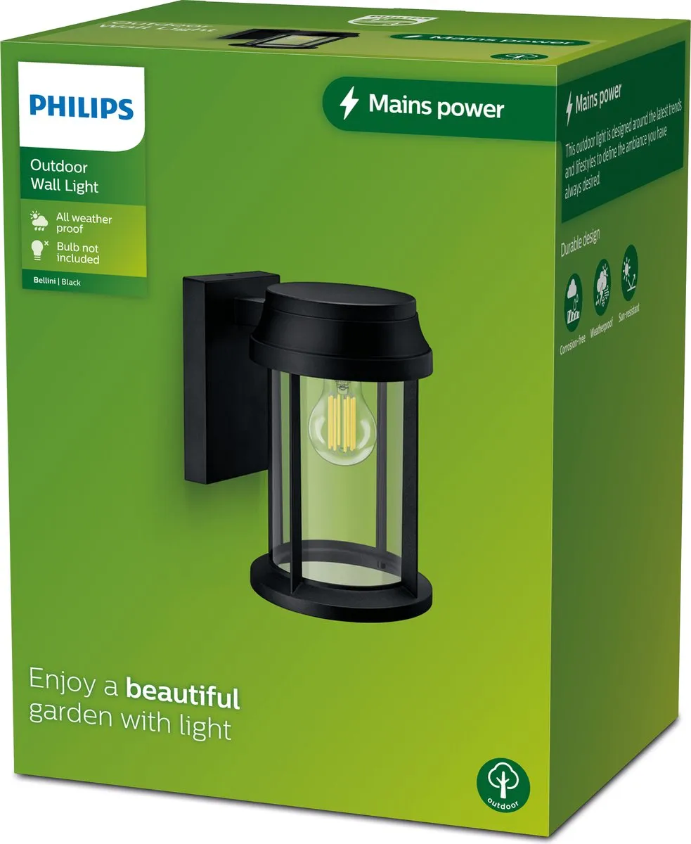 Philips Bellini Wandlamp E27 - 16cm - Rood