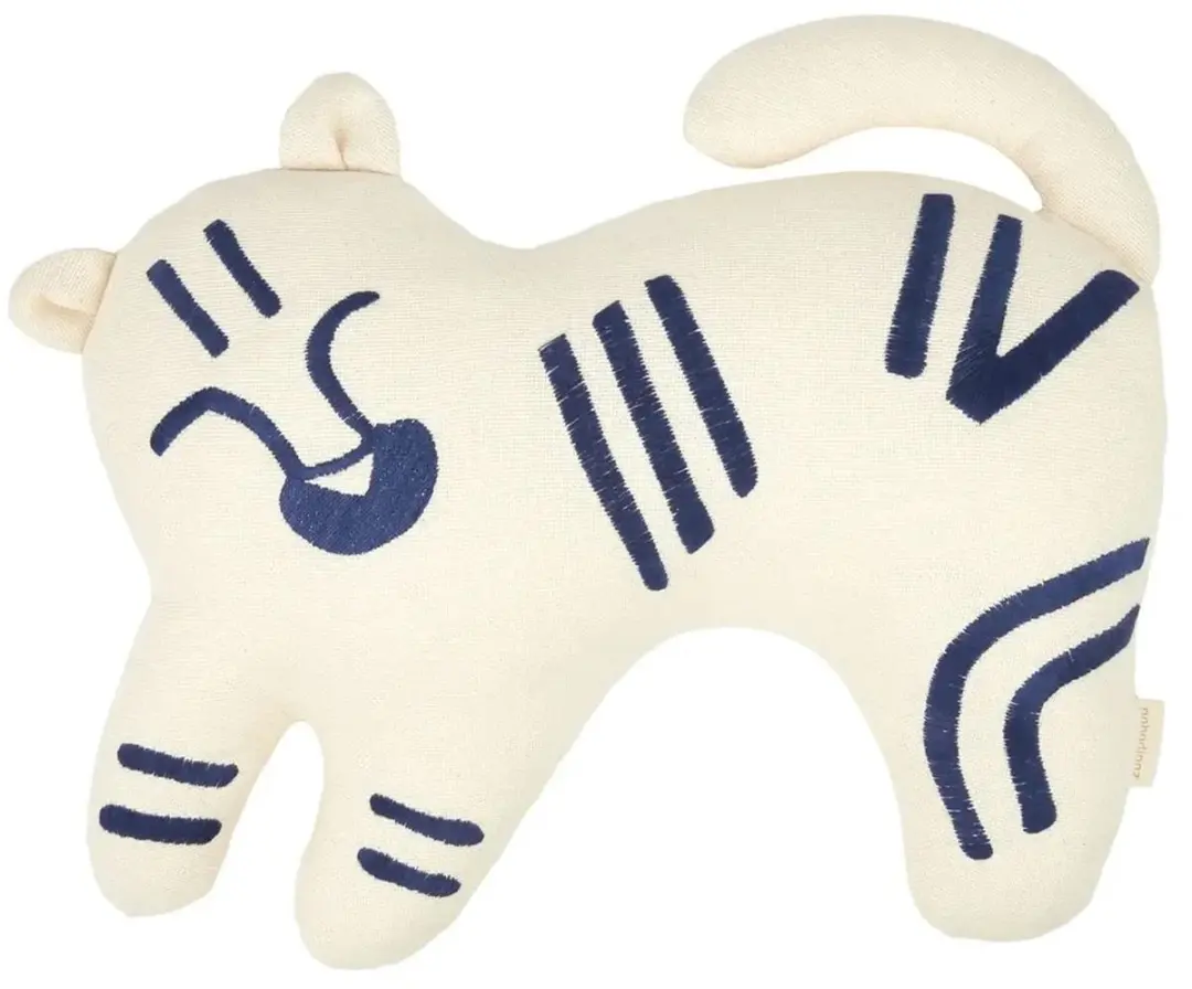 * Nobodinoz Tiger Embroidery Kussen 40x32cm