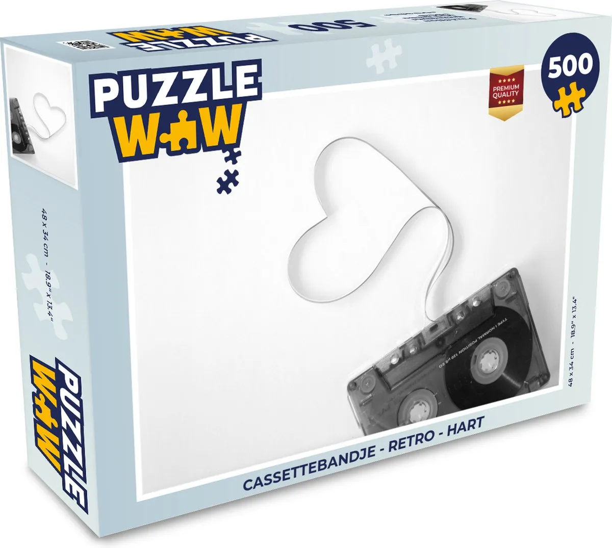 PuzzleWow Retro Cassettebandje Legpuzzel 500 Stuks - Multicolor