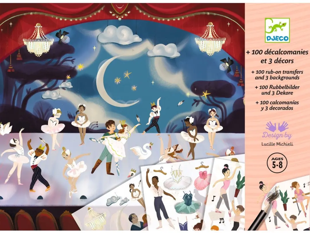 Djeco Jonge Balletdansers Transferstickers - 100 Stuks + 3 Decors