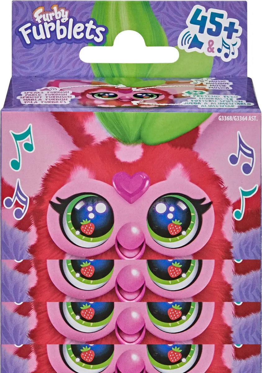 Hasbro Furby Furblets interactieve knuffel Ber-Ree met geluid en clip.