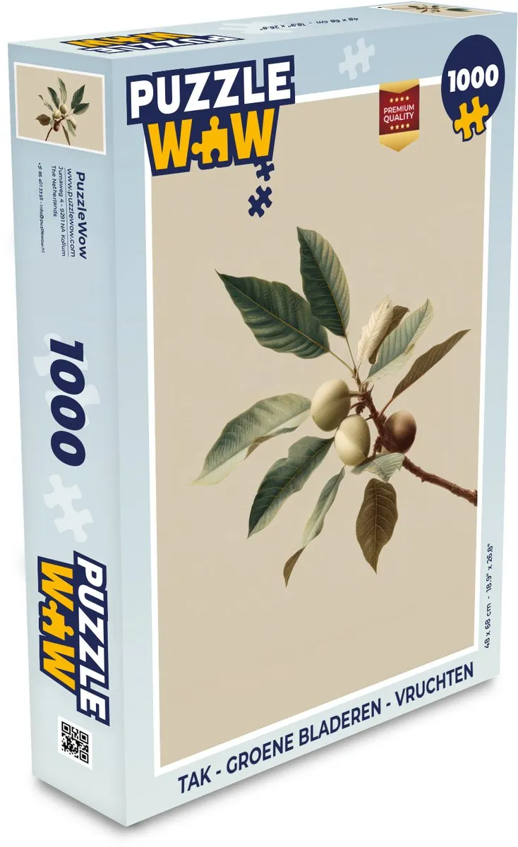 PuzzleWow Tak Groene Bladeren Vruchten Legpuzzel 1000 Stuks