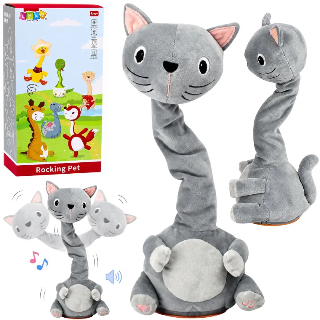 Pluche dansende kat interactief speelgoed met muziekgeluiden mascotte grijs