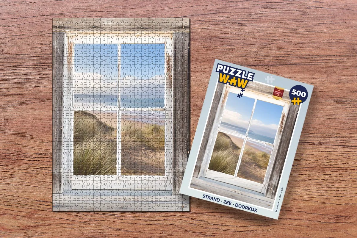 PuzzleWow Legpuzzel Strand - Zee - Doorkijk 500 Stuks - Multicolor