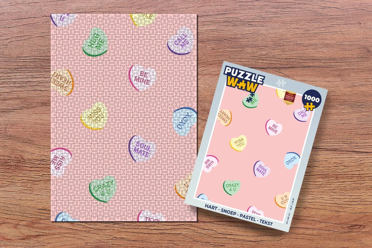 PuzzleWow Hart - Snoep Legpuzzel 1000 Stuks - Pastel