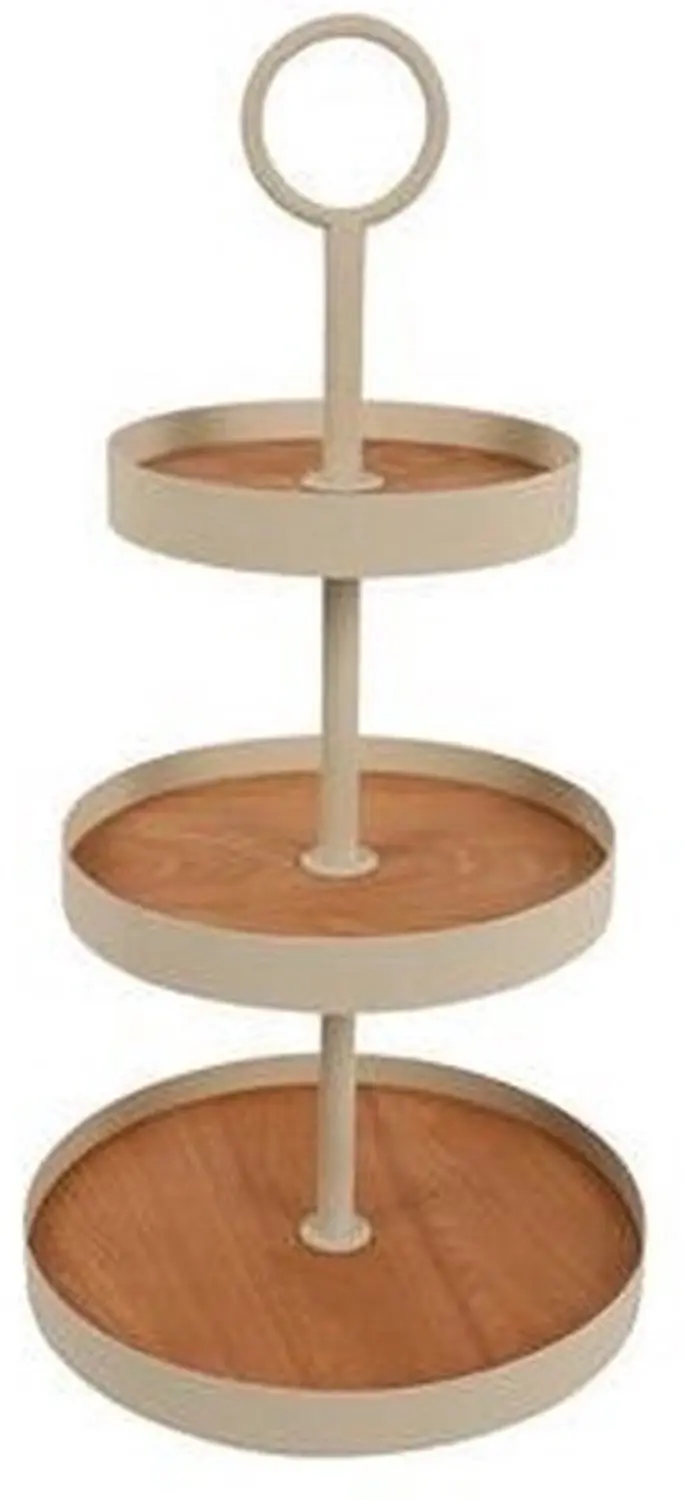 Countryfield etagere crème decoratie schaal metaal 58,5cm tafel.