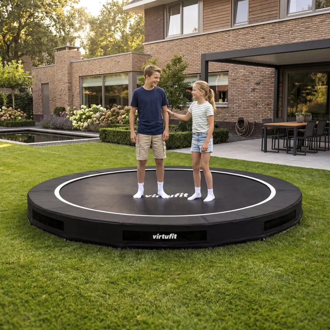 Virtufit Inground Trampoline Ø305cm - Zwart - afbeelding 4 van 6