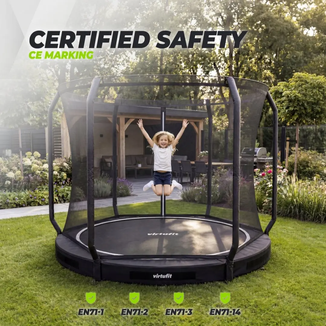Virtufit Inground Trampoline Ø251cm - Zwart - afbeelding 6 van 6