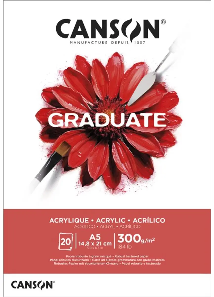 CANSON Graduate tekenblok, naturwit, 20 vel, 300 g/m²
