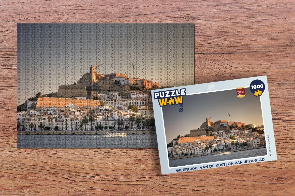 PuzzleWow Ibiza-stad Legpuzzel 1000 Stuks - Multicolor