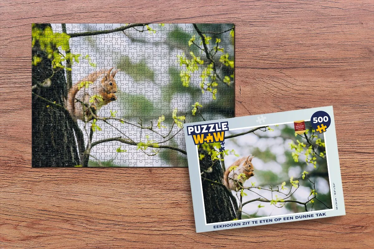 PuzzleWow Legpuzzel Eekhoorn 500 Stuks - Multicolor
