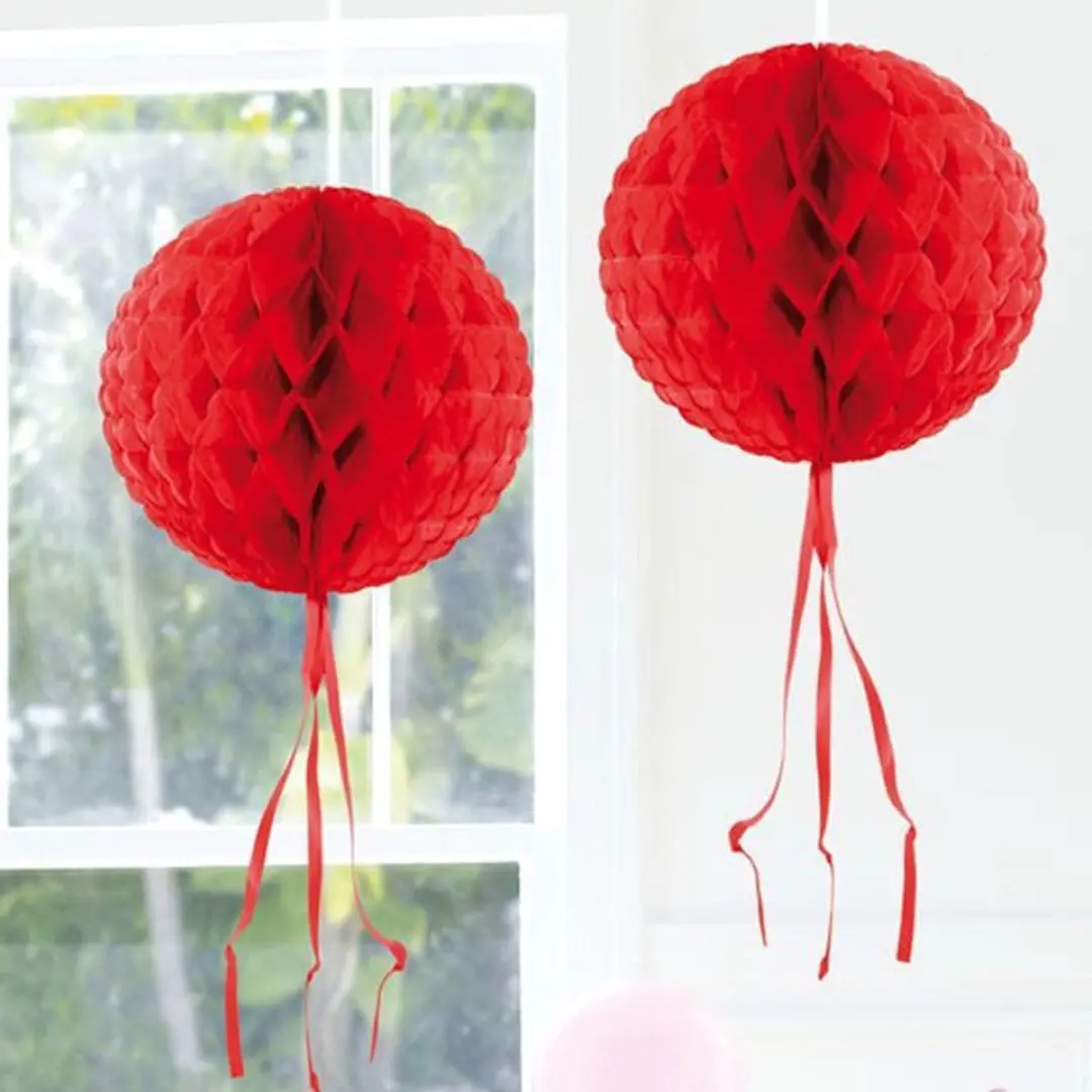 Honeycomb Folat Sinterklaasversiering Rood 30cm