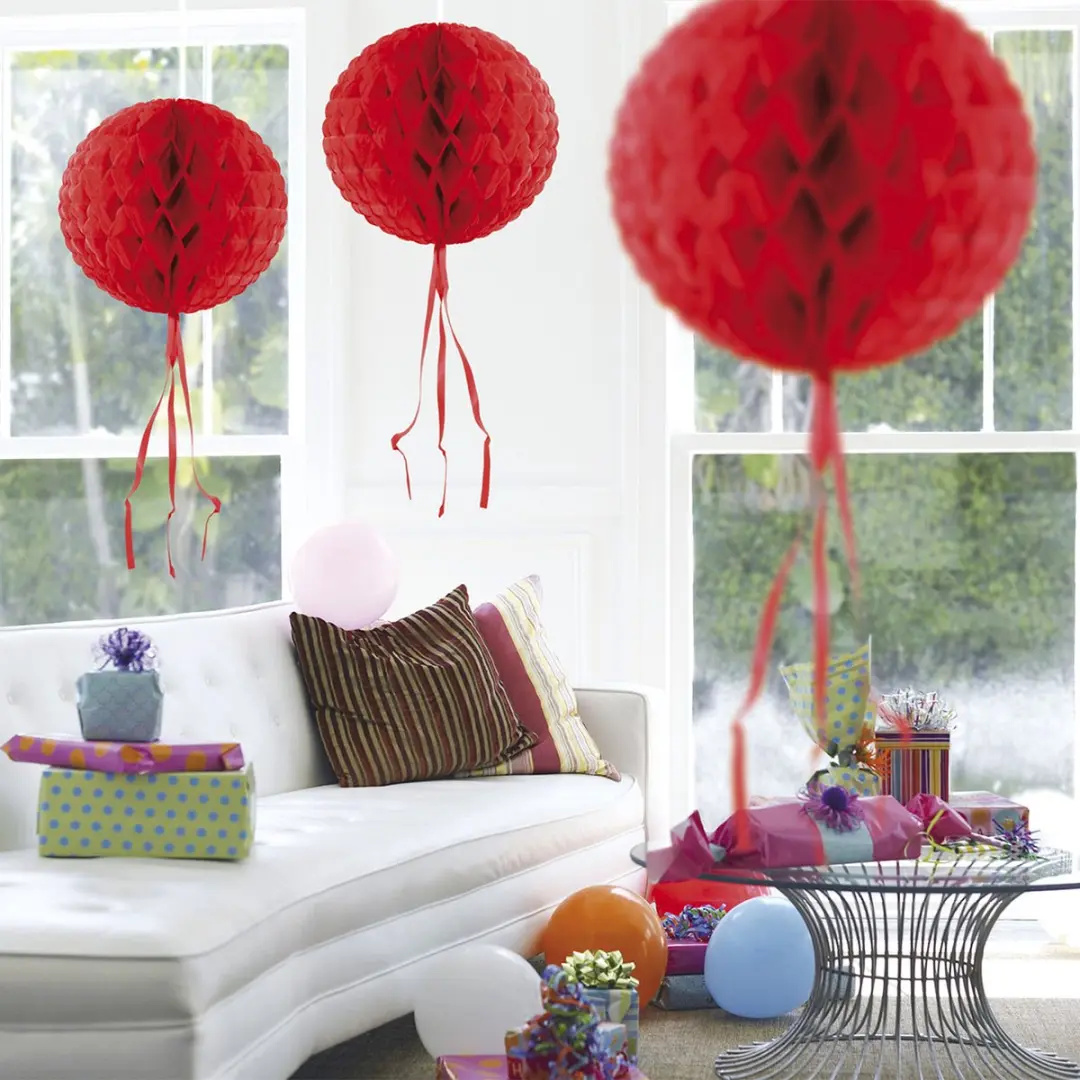 Honeycomb Folat Sinterklaasversiering Rood 30cm