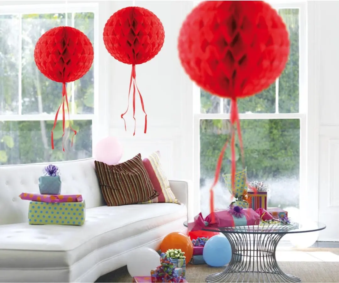 Honeycomb Folat Sinterklaasversiering Rood 30cm