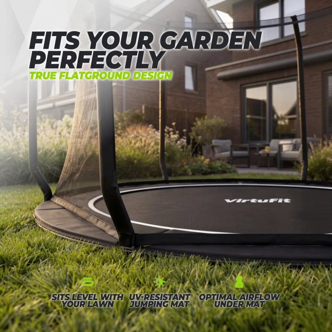 Virtufit GroundLevel Trampoline Ø251cm - Ingraaf - Zwart - afbeelding 2 van 6