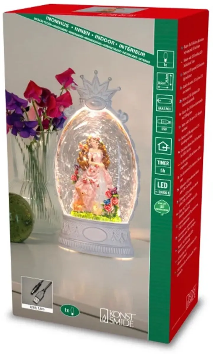 Konstsmide LED Sneeuwlantaarn Waterspinner Prinses Antiek Wit - afbeelding 6 van 6