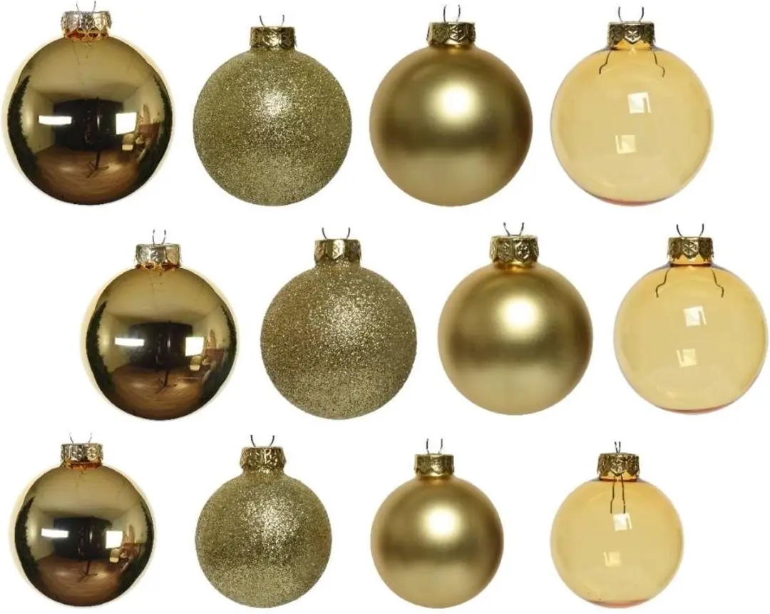 Decoris Kerstballen Mix - 42 Stuks - Goud - Ø6cm - afbeelding 3 van 4