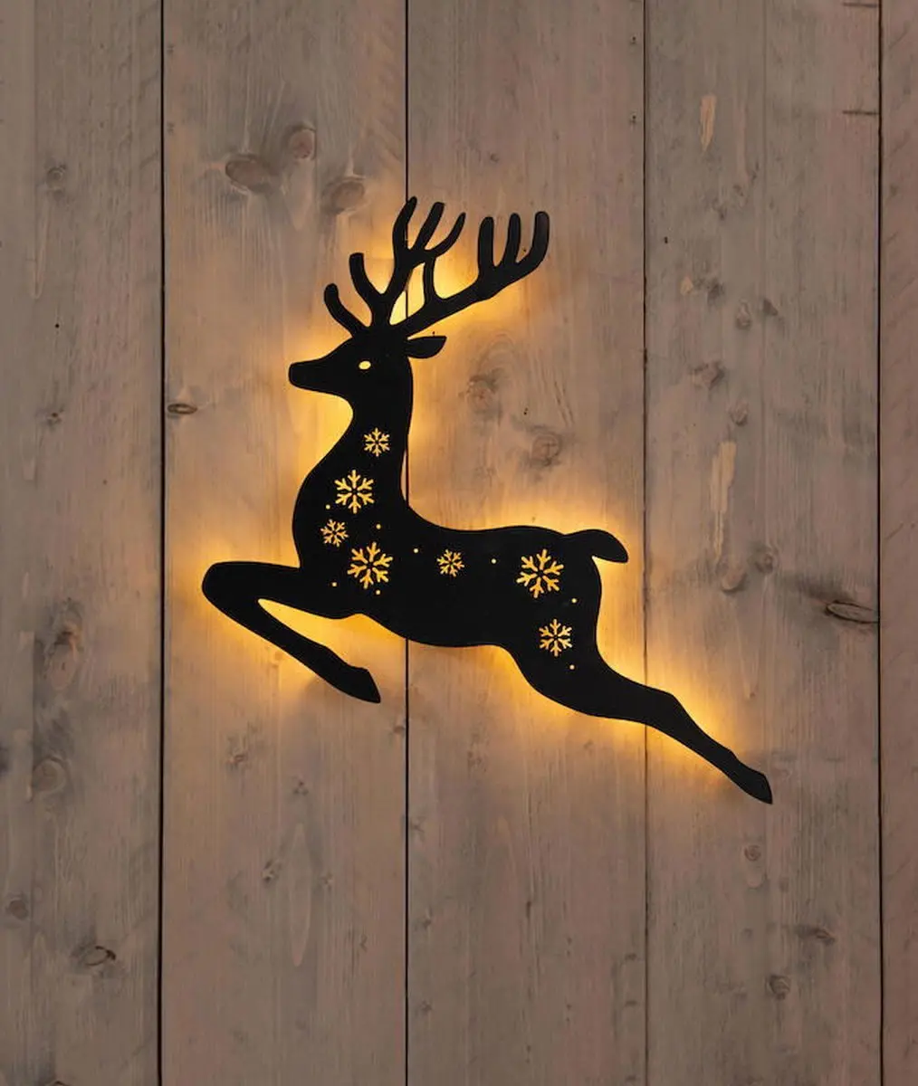 Anna's Collection Muurhanger Hert 48 LED Warm Wit - Timer - afbeelding 2 van 2