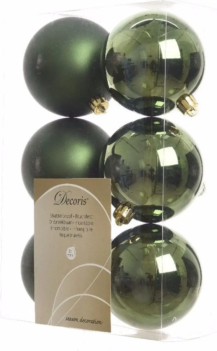 Onbreekbare kerstballen mix groen