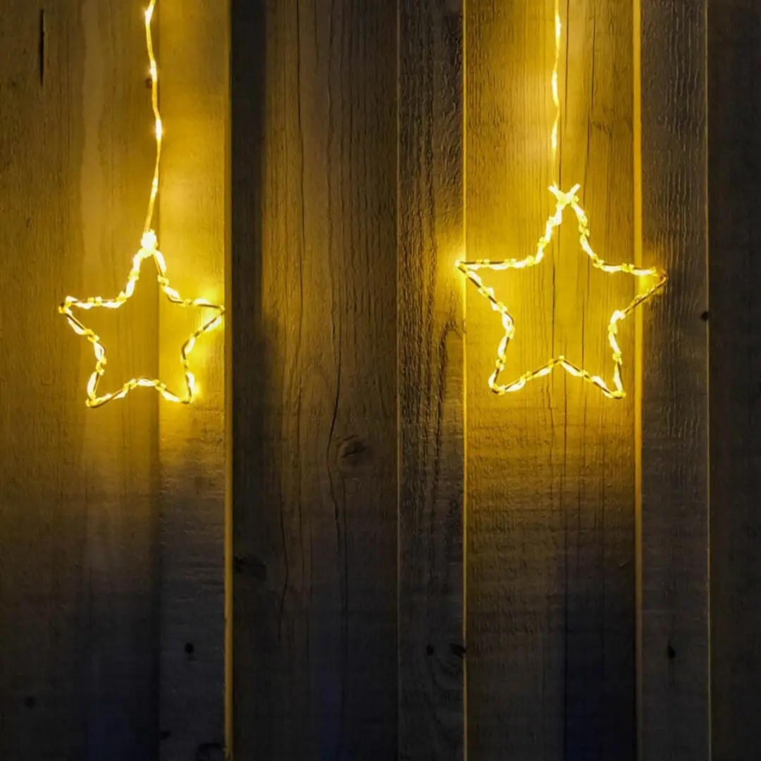 Anna's Collection Lichtgordijn Ster 186 LEDs 90x80cm Warm wit - afbeelding 4 van 6