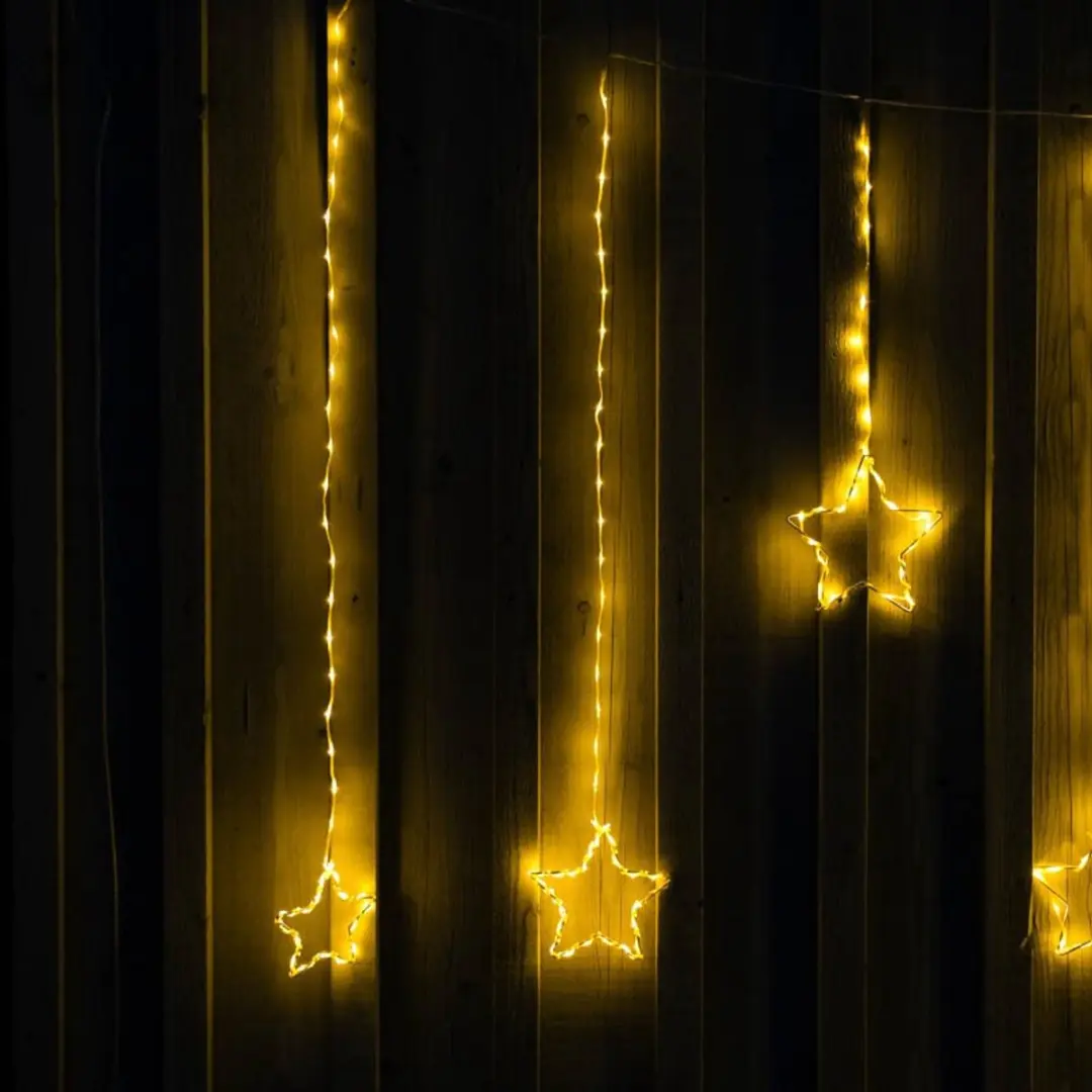Anna's Collection Lichtgordijn Ster 186 LEDs 90x80cm Warm wit - afbeelding 3 van 6