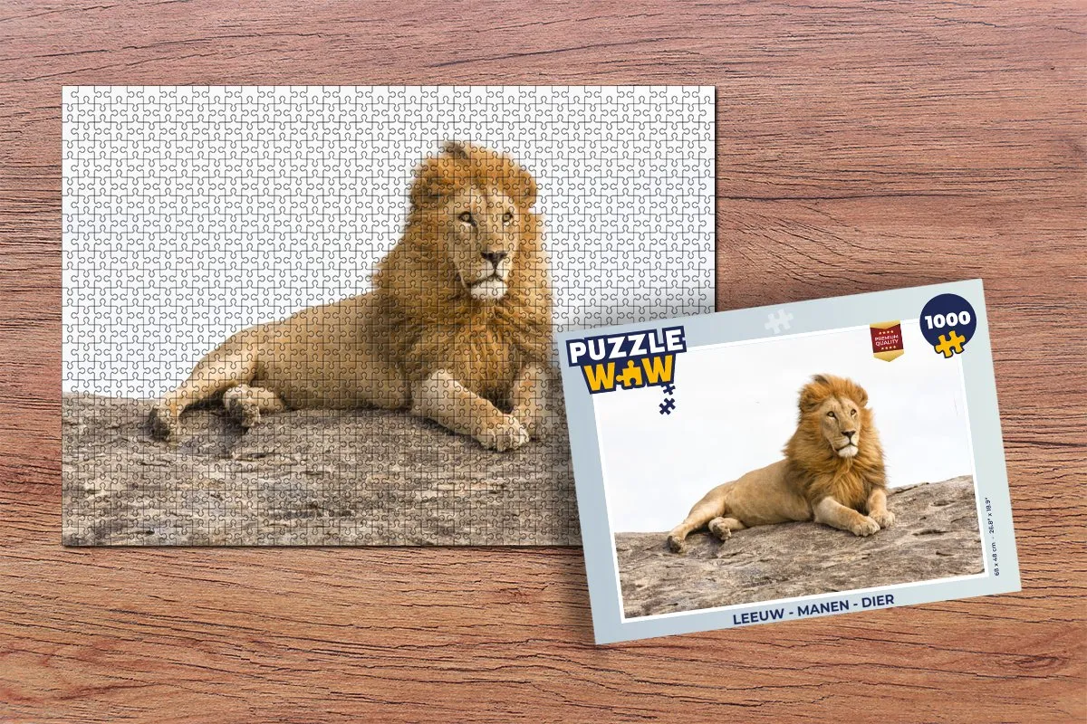 PuzzleWow Leeuw - Manen Legpuzzel 1000 Stuks - Multicolor