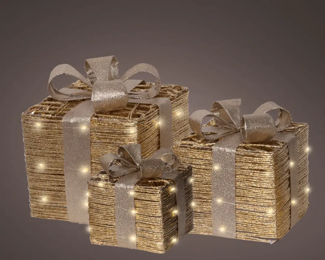 Lumineo Kerstcadeaus Set - 3 Stuks - Micro LED Warm Wit - afbeelding 3 van 3