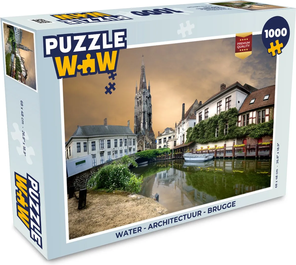 PuzzleWow Brugge Architectuur Legpuzzel 1000 Stuks - Multicolor