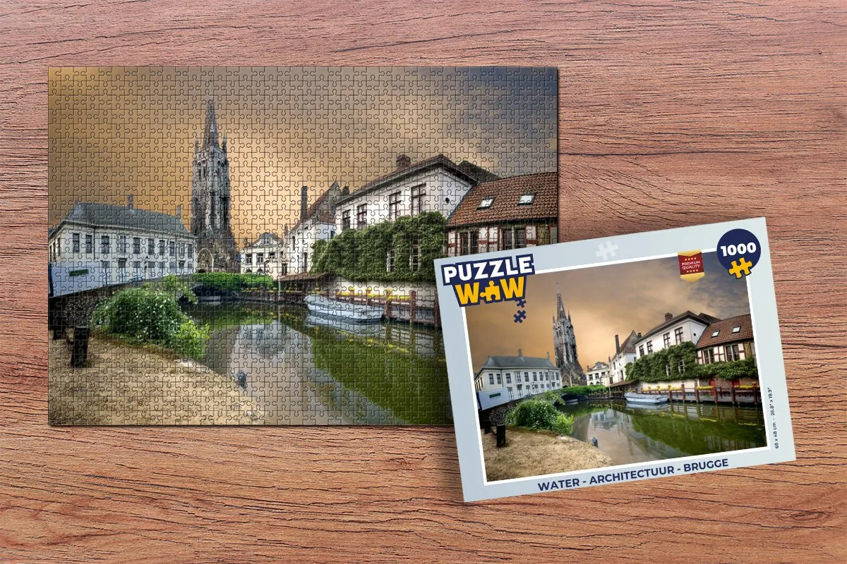 PuzzleWow Brugge Architectuur Legpuzzel 1000 Stuks - Multicolor