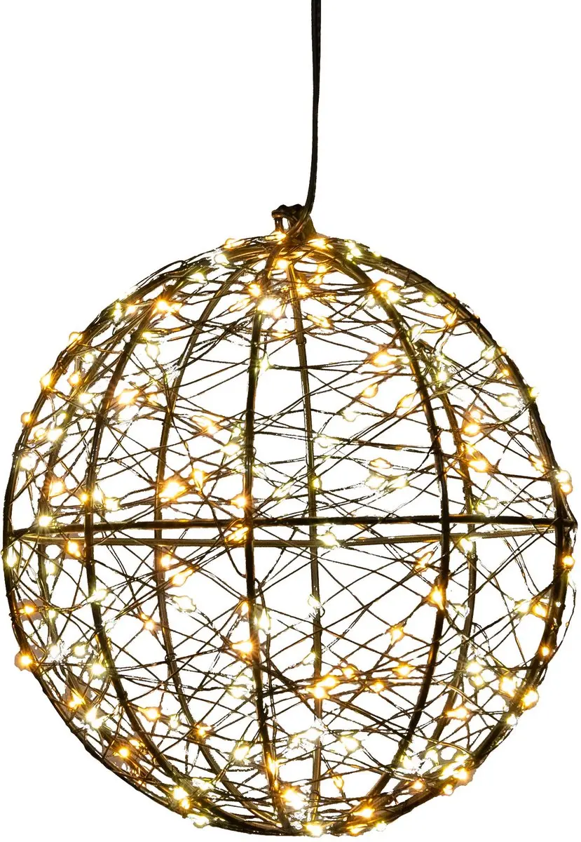 Anna's Collection Verlichte Kerstbal 3D D18cm - 200 LED - Warm Wit - afbeelding 2 van 3