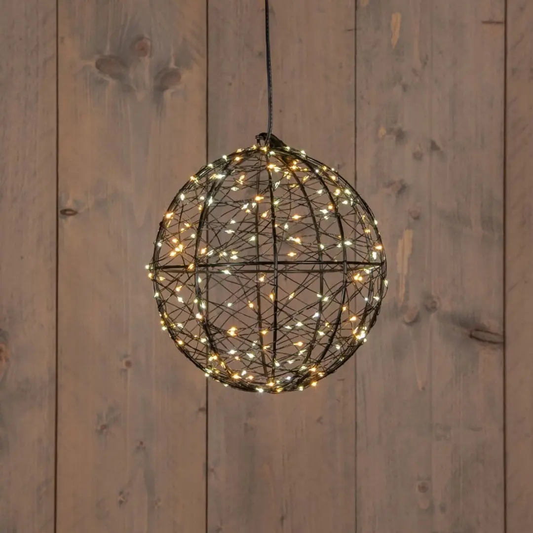 Anna's Collection Verlichte Kerstbal 3D D18cm - 200 LED - Warm Wit - afbeelding 3 van 3
