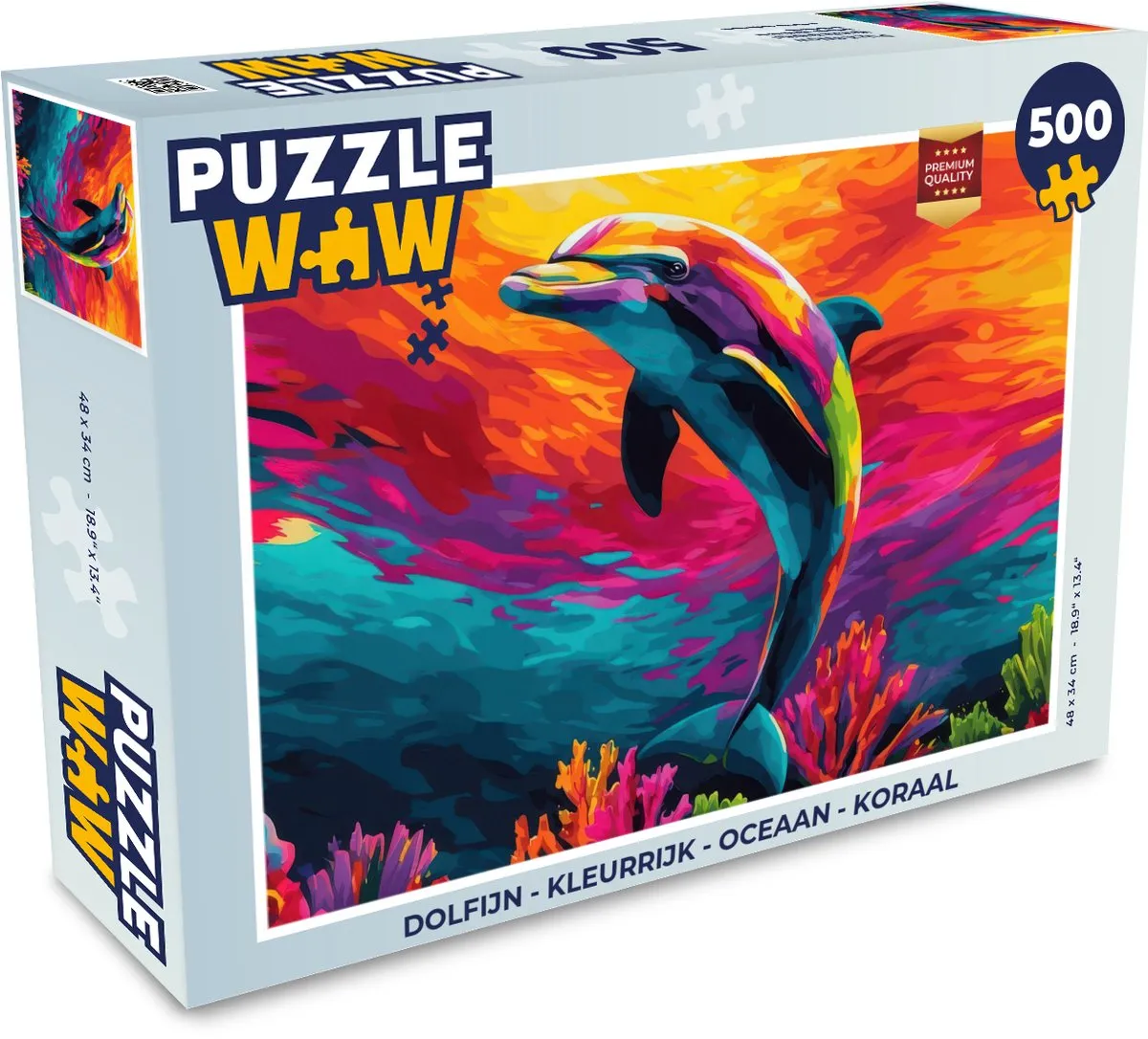 PuzzleWow Dolfijn Legpuzzel 500 Stuks - Kleurrijk