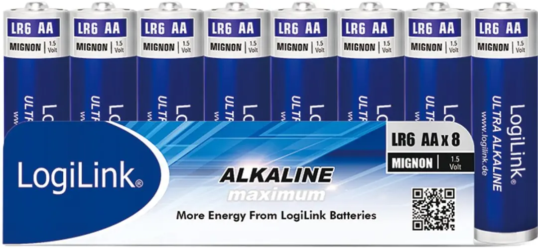 Logilink AA Alkaline Batterijen 1.5V - 8 Stuks - afbeelding 3 van 5