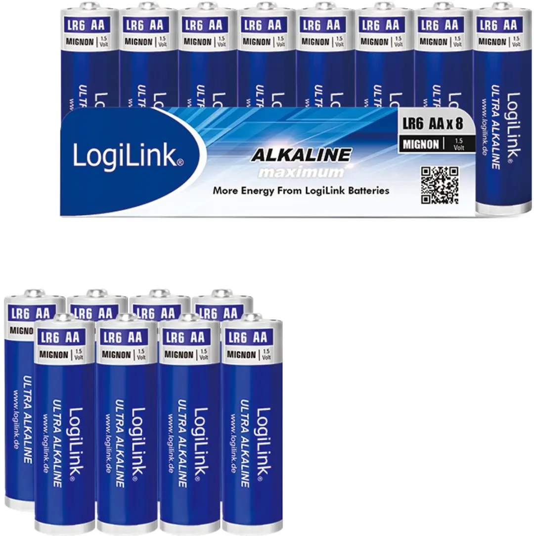 Logilink AA Alkaline Batterijen 1.5V - 8 Stuks - afbeelding 5 van 5