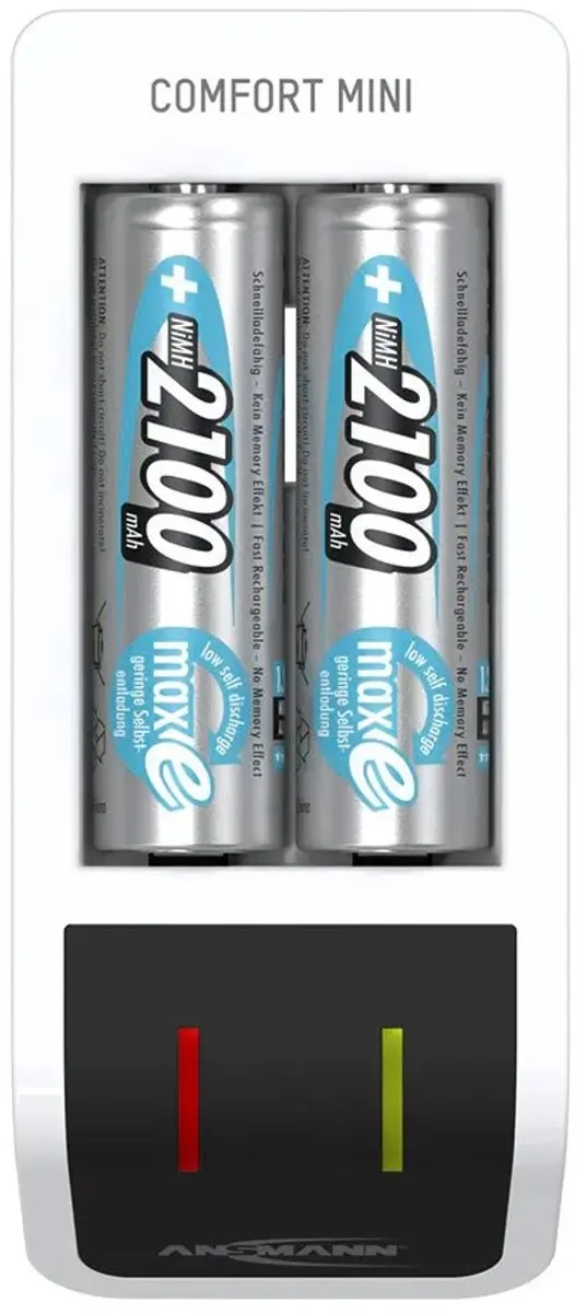 Ansmann Comfort Mini Huishoudelijke Batterijlader AA - 2 Stuks - Zwart/Wit - afbeelding 2 van 6