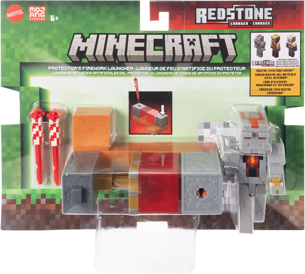 Minecraft Redstone Charged Protector Vuurwerklanceerder JKK10 - Meerkleurig