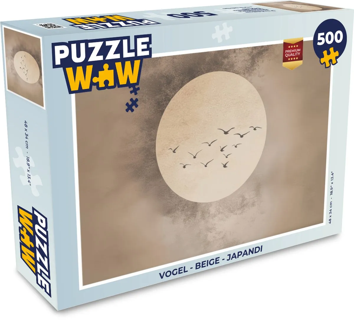 PuzzleWow Japandi Vogels Legpuzzel 500 Stuks
