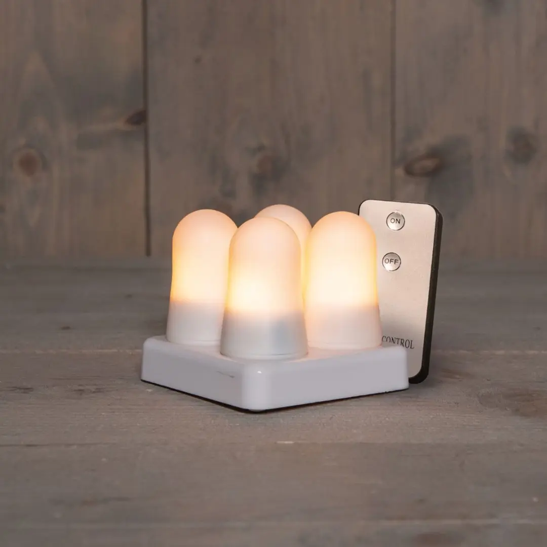 Anna's Collection Vlamlicht Oplaadbaar 6,8x5cm - Wit - afbeelding 2 van 2