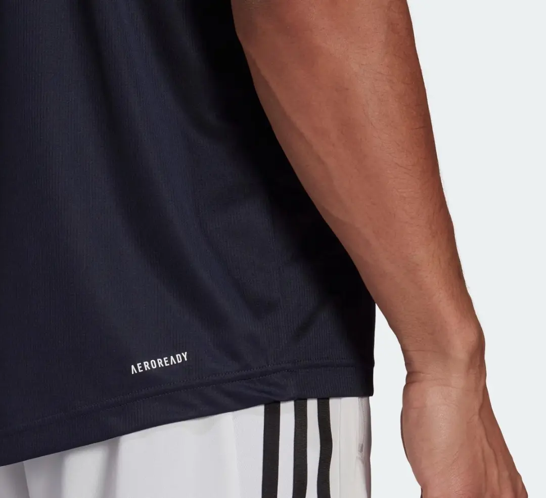 Adidas M PL T Heren Sportshirt M - Donkerblauw/Wit